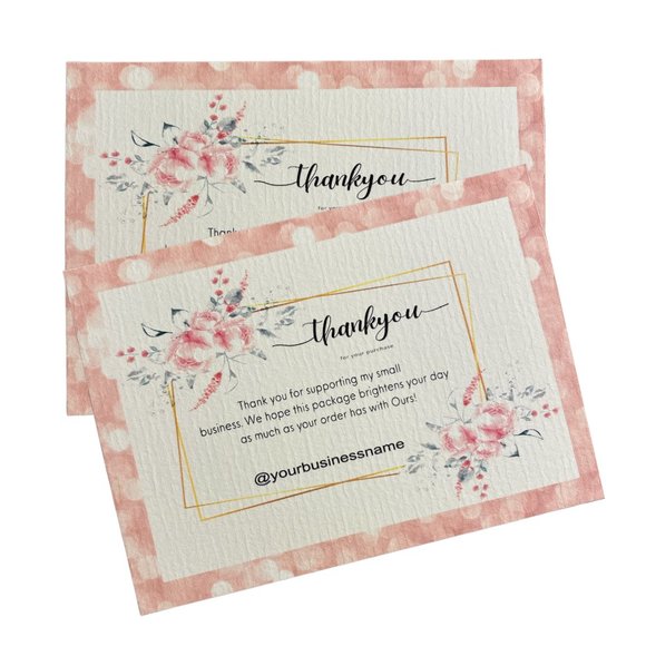 Elegant Floral Packaging Insert Business Card - Picture 1 of 14